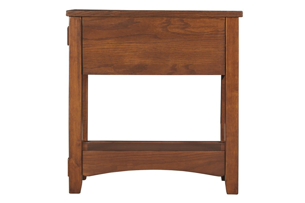 Breegin Brown Chairside End Table - Lara Furniture