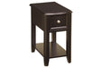 Breegin Almost Black Chairside End Table - Lara Furniture