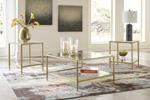 Zerika Gold Finish Table (Set of 3) - Lara Furniture