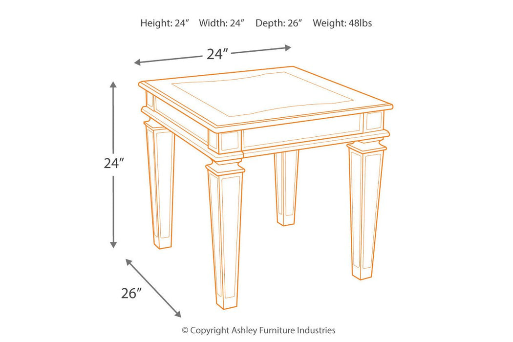 Tessani Silver End Table - Lara Furniture