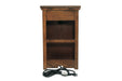 Laflorn Brown Chairside End Table with USB Ports & Outlets - Lara Furniture