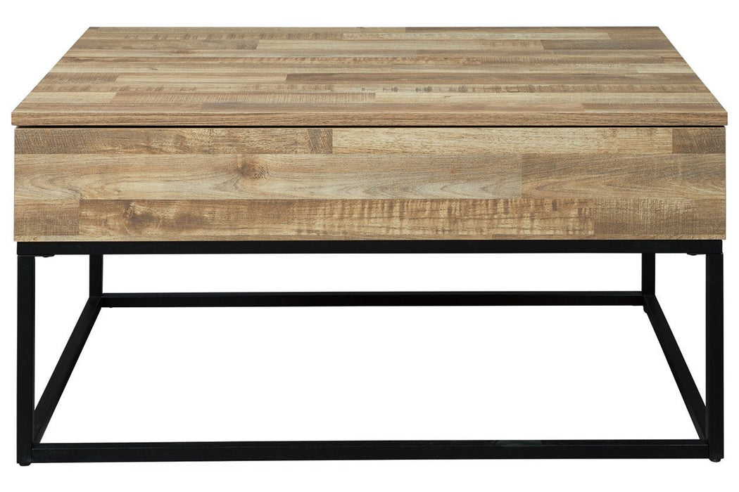 Gerdanet Natural Lift-Top Coffee Table - Lara Furniture