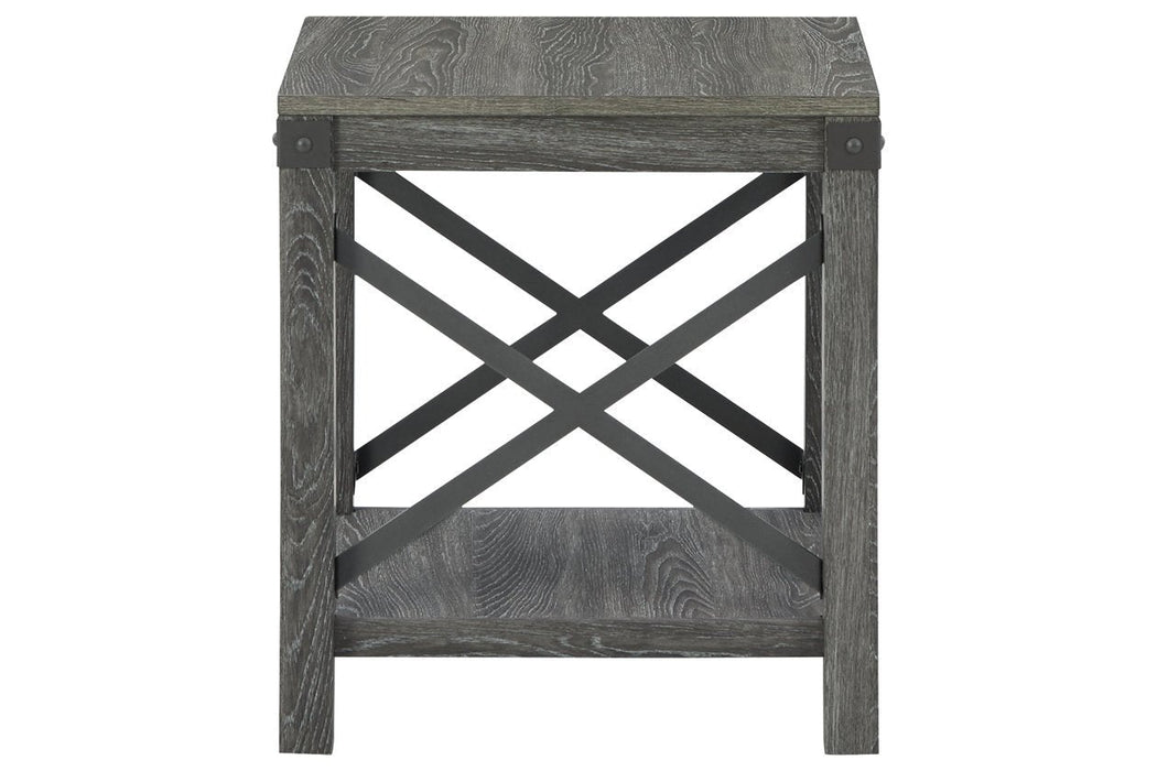 Freedan Grayish Brown End Table - Lara Furniture