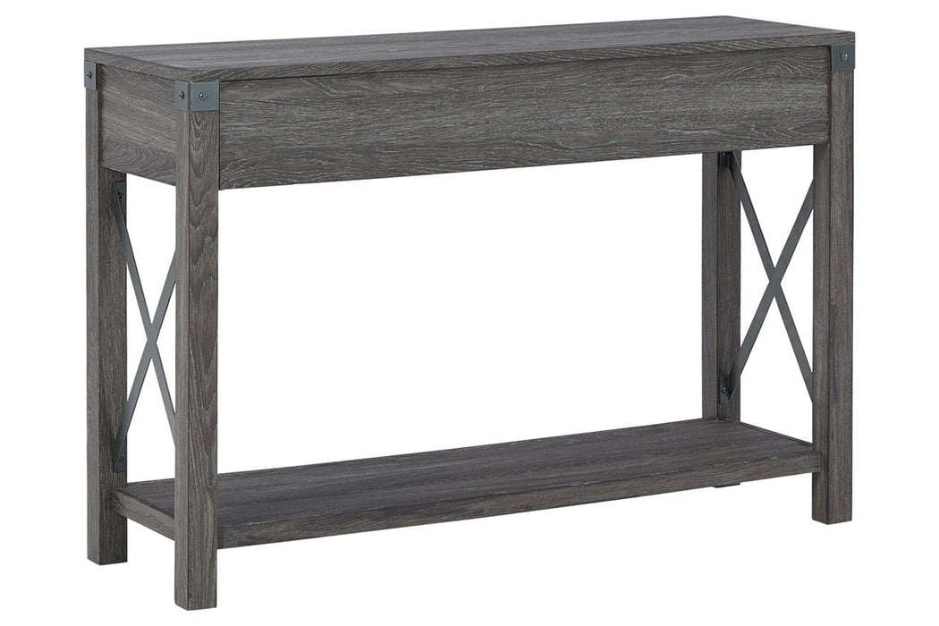 Freedan Grayish Brown Sofa/Console Table - Lara Furniture