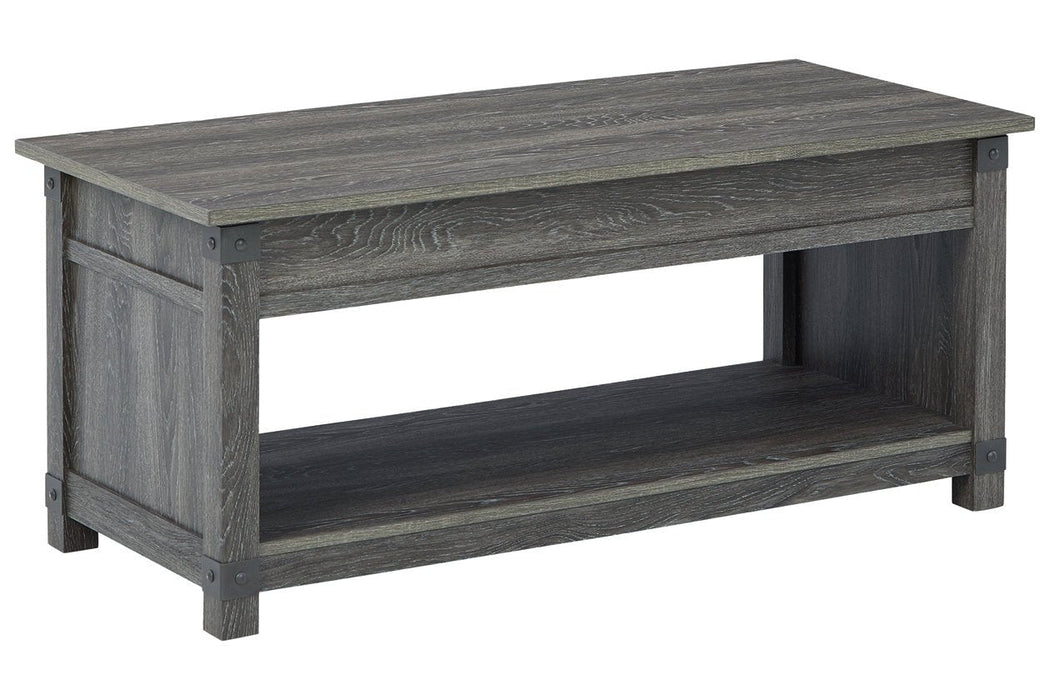 Freedan Grayish Brown Lift-Top Coffee Table - Lara Furniture