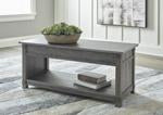 Freedan Grayish Brown Lift-Top Coffee Table - Lara Furniture