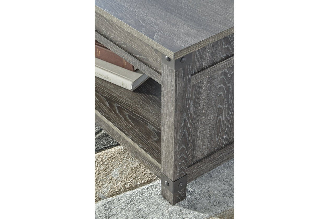 Freedan Grayish Brown Lift-Top Coffee Table - Lara Furniture