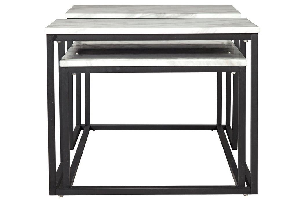 Donnesta Gray/Black Table (Set of 3) - Lara Furniture