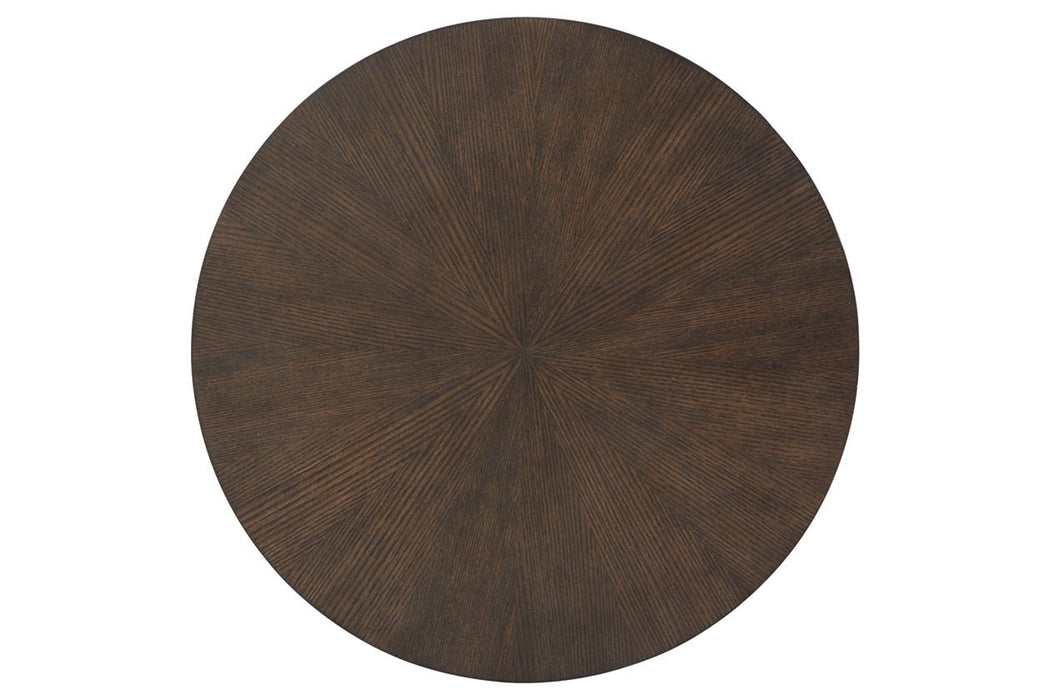 Brazburn Dark Brown/Gold Finish End Table - Lara Furniture