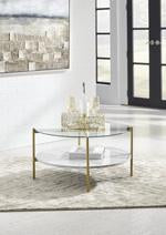 Wynora White/Gold Coffee Table - Lara Furniture