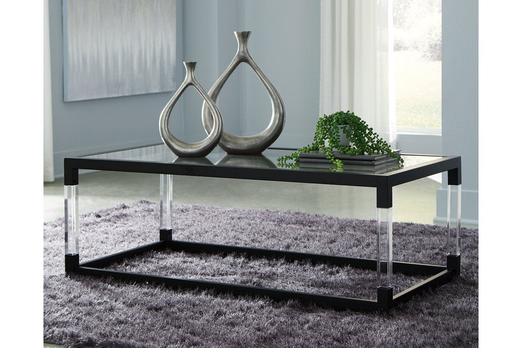 Nallynx Metallic Gray Coffee Table - Lara Furniture