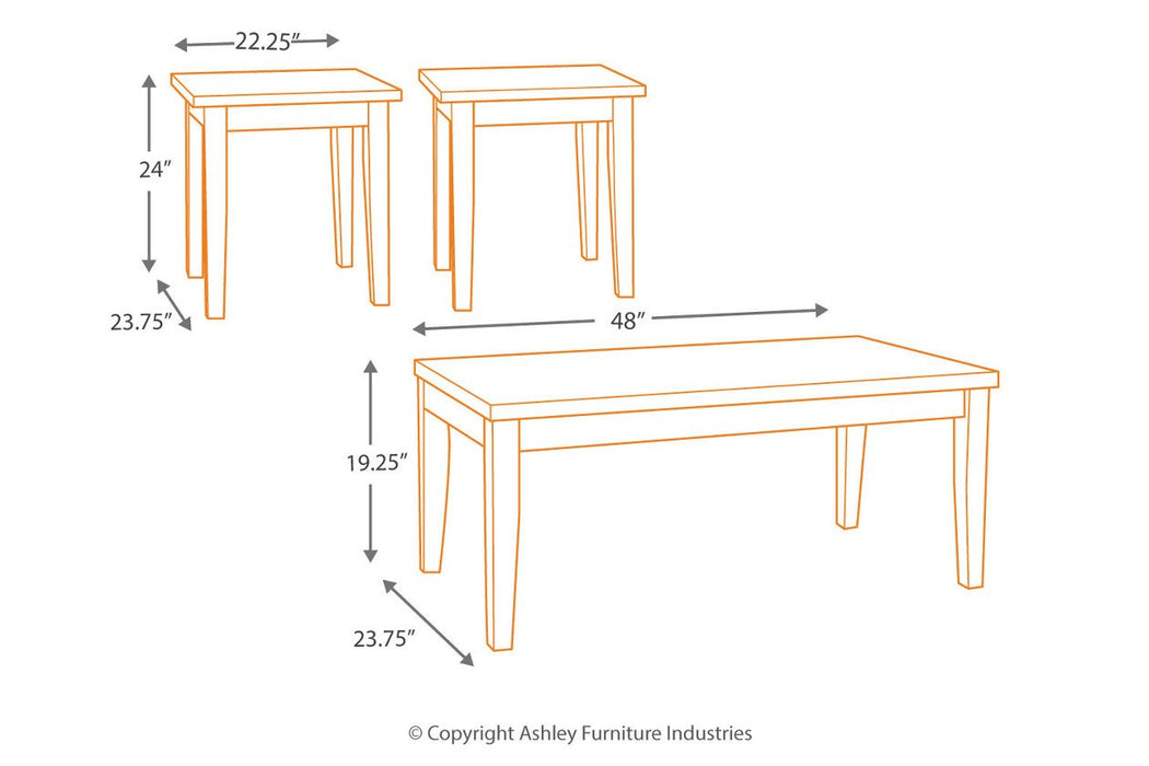 Maysville Black Table (Set of 3) - Lara Furniture