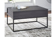 Yarlow Black Lift-Top Coffee Table - Lara Furniture