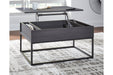 Yarlow Black Lift-Top Coffee Table - Lara Furniture