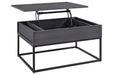 Yarlow Black Lift-Top Coffee Table - Lara Furniture