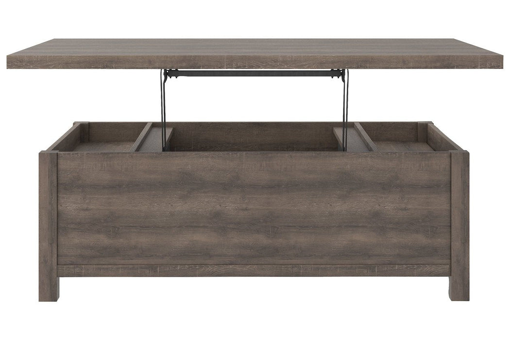 Arlenbry Gray Coffee Table with Lift Top - Lara Furniture