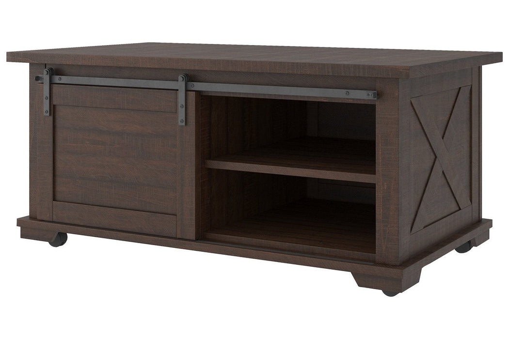 Camiburg Warm Brown Coffee Table - Lara Furniture