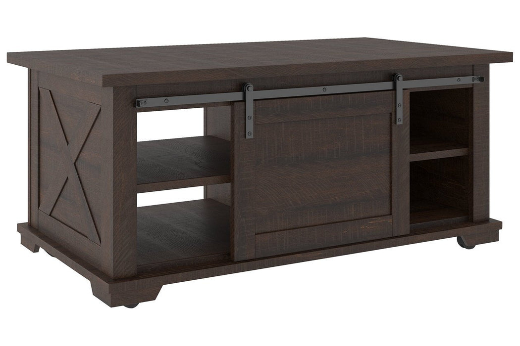 Camiburg Warm Brown Coffee Table - Lara Furniture