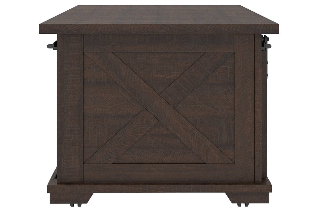 Camiburg Warm Brown Coffee Table - Lara Furniture