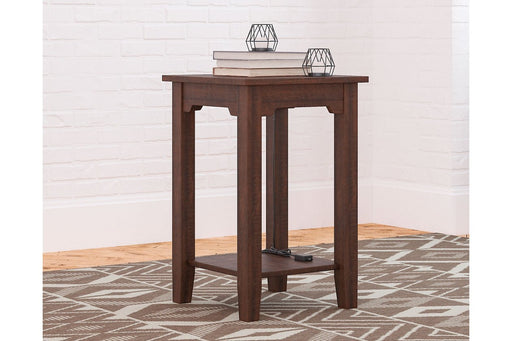 Camiburg Warm Brown Chairside End Table - Lara Furniture