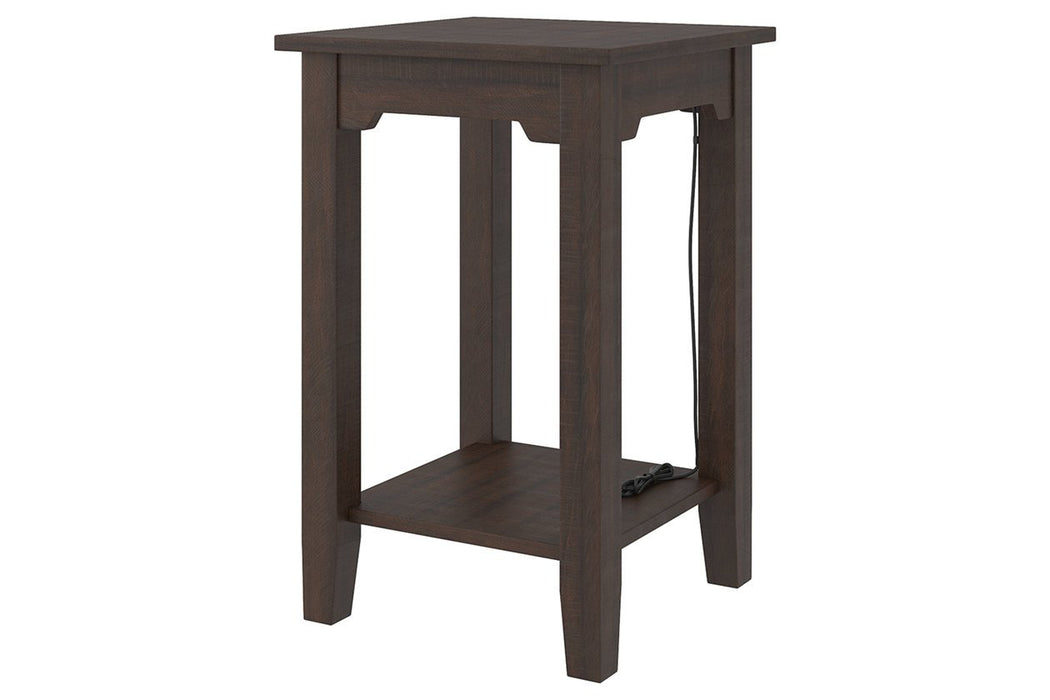 Camiburg Warm Brown Chairside End Table - Lara Furniture