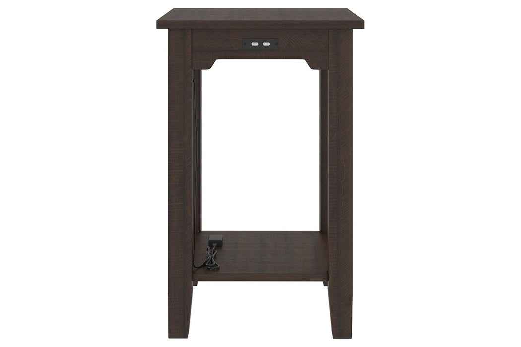 Camiburg Warm Brown Chairside End Table - Lara Furniture