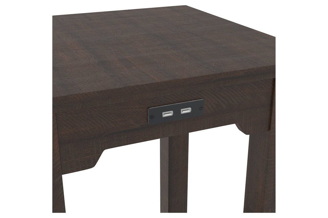 Camiburg Warm Brown Chairside End Table - Lara Furniture