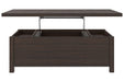 Camiburg Warm Brown Coffee Table with Lift Top - Lara Furniture