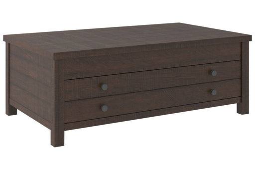 Camiburg Warm Brown Coffee Table with Lift Top - Lara Furniture