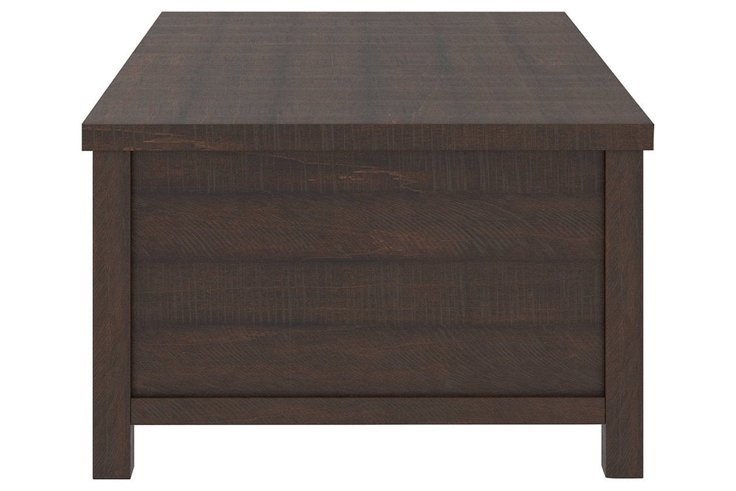 Camiburg Warm Brown Coffee Table with Lift Top - Lara Furniture