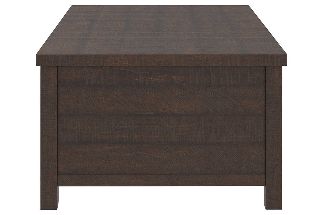 Camiburg Warm Brown Coffee Table with Lift Top - Lara Furniture