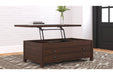 Camiburg Warm Brown Coffee Table with Lift Top - Lara Furniture