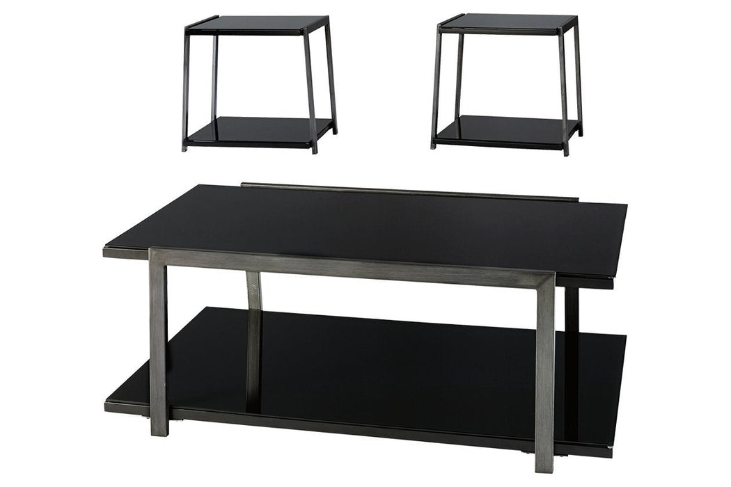 Rollynx Black Table (Set of 3) - Lara Furniture