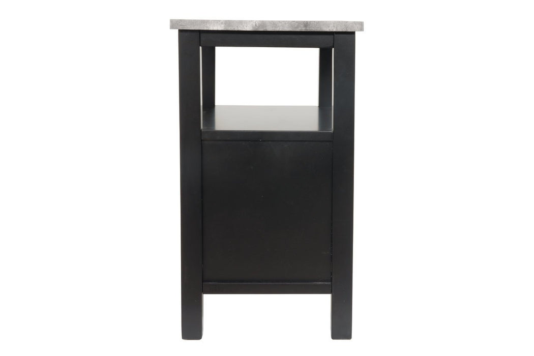 Ezmonei Black/Gray Chairside End Table - Lara Furniture