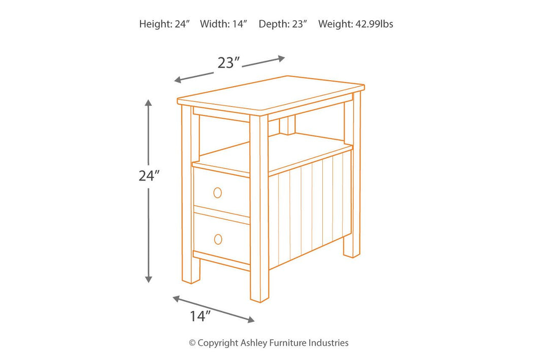 Ezmonei Black/Gray Chairside End Table - Lara Furniture