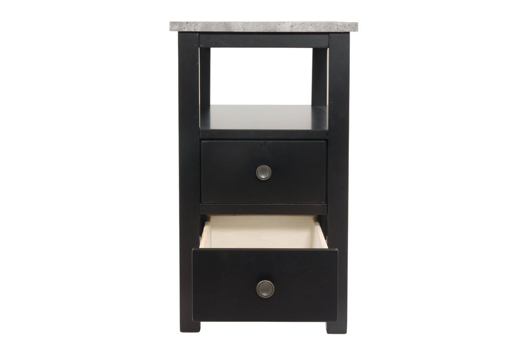 Ezmonei Black/Gray Chairside End Table - Lara Furniture