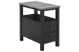 Ezmonei Black/Gray Chairside End Table - Lara Furniture