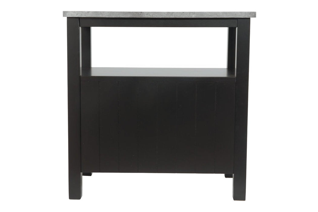 Ezmonei Black/Gray Chairside End Table - Lara Furniture