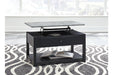 Ezmonei Black/Gray Coffee Table with Lift Top - Lara Furniture