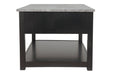 Ezmonei Black/Gray Coffee Table with Lift Top - Lara Furniture