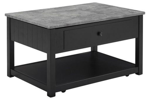 Ezmonei Black/Gray Coffee Table with Lift Top - Lara Furniture