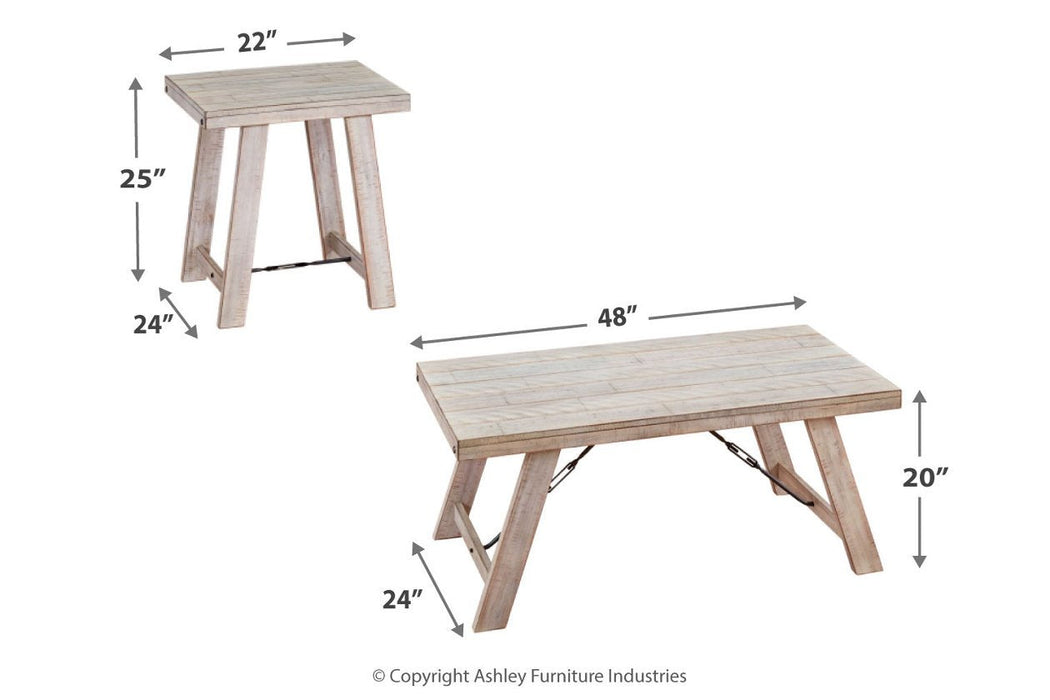 Carynhurst Whitewash Table (Set of 3) - Lara Furniture