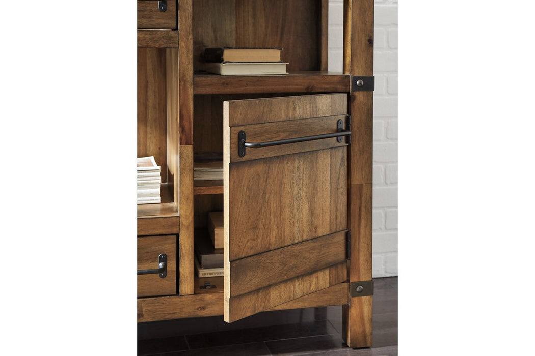 Roybeck Light Brown/Bronze Accent Cabinet - Lara Furniture