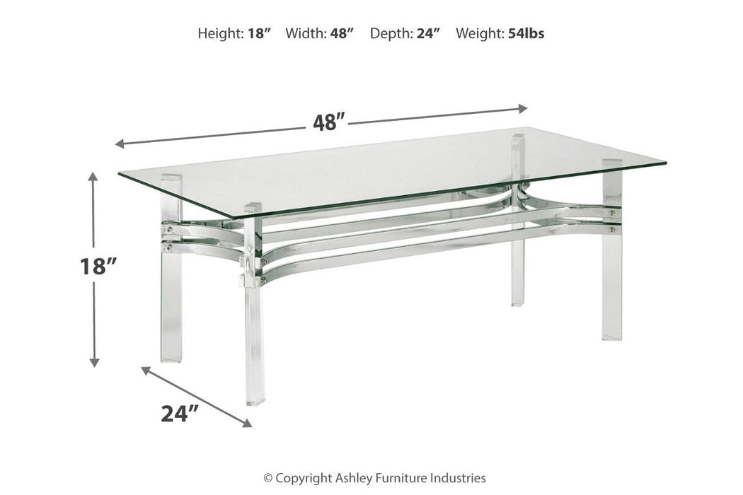 Braddoni Chrome Finish Coffee Table - Lara Furniture