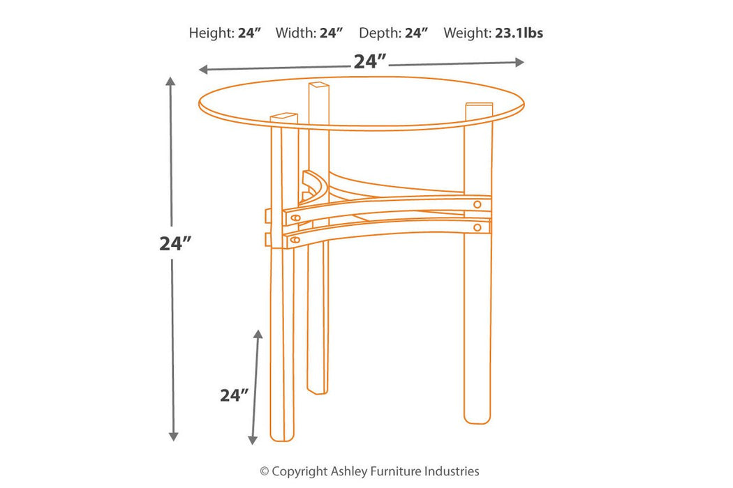 Braddoni Chrome Finish End Table - Lara Furniture