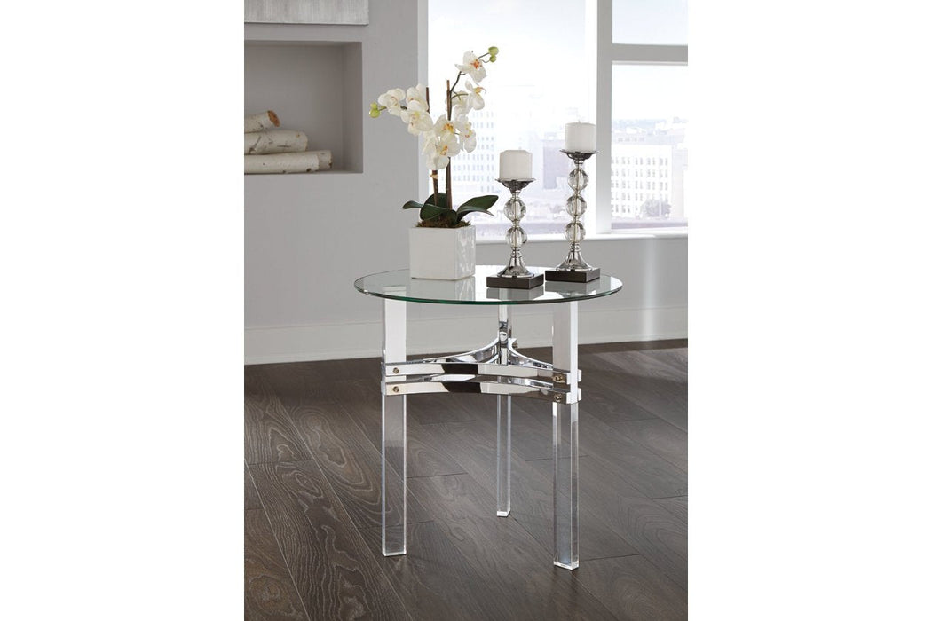 Braddoni Chrome Finish End Table - Lara Furniture