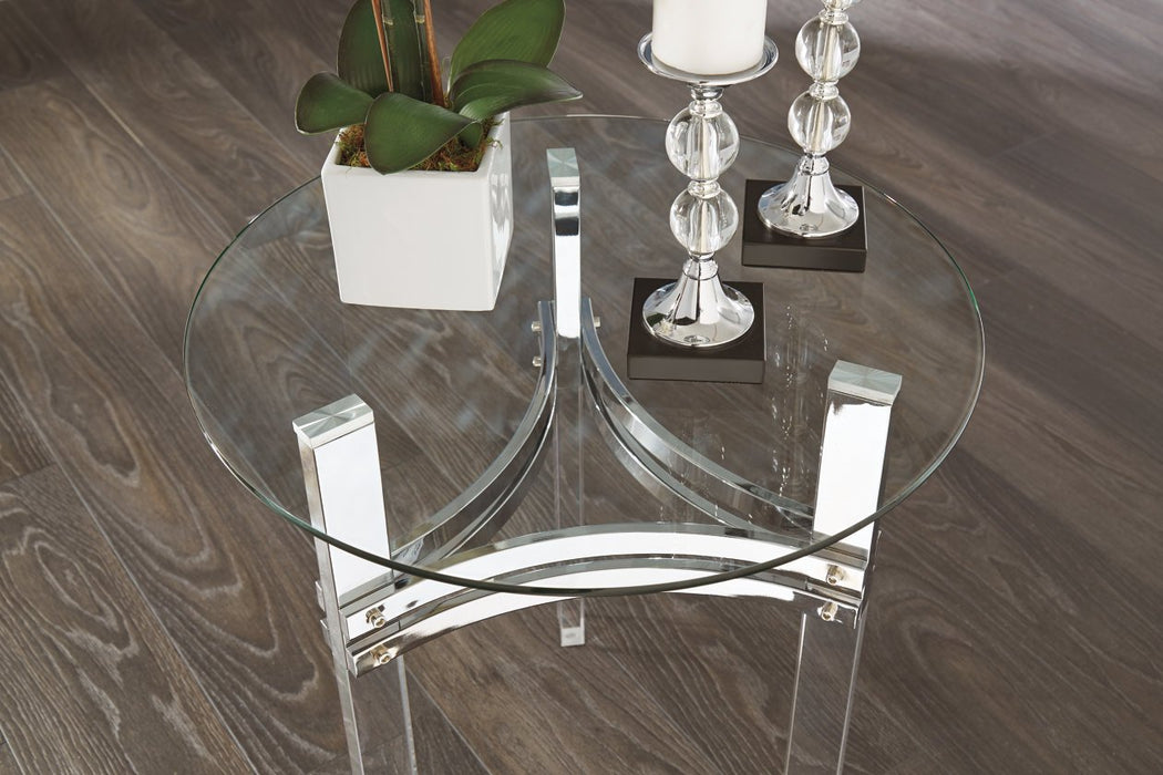 Braddoni Chrome Finish End Table - Lara Furniture