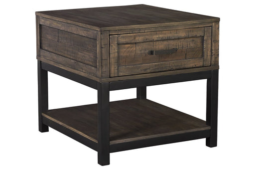 Johurst Grayish Brown End Table - Lara Furniture