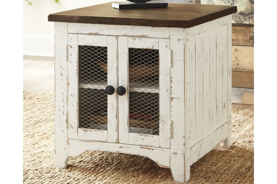 Wystfield White/Brown End Table - Lara Furniture