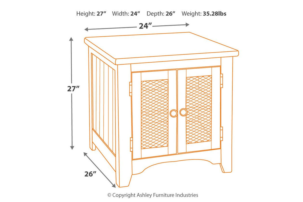 Wystfield White/Brown End Table - Lara Furniture